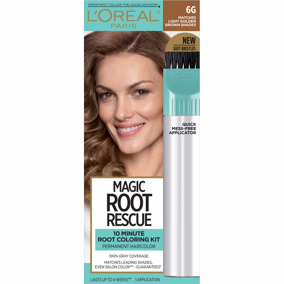 L'oreal Paris Magic Root Rescue 10 Minute Root Hair Coloring Kit, 6g Light Golden Brown, 1 Kit