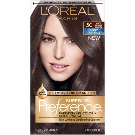 L'Oreal Paris Superior Preference Fade-Defying Color + Shine System, 5C Cool Medium Brown