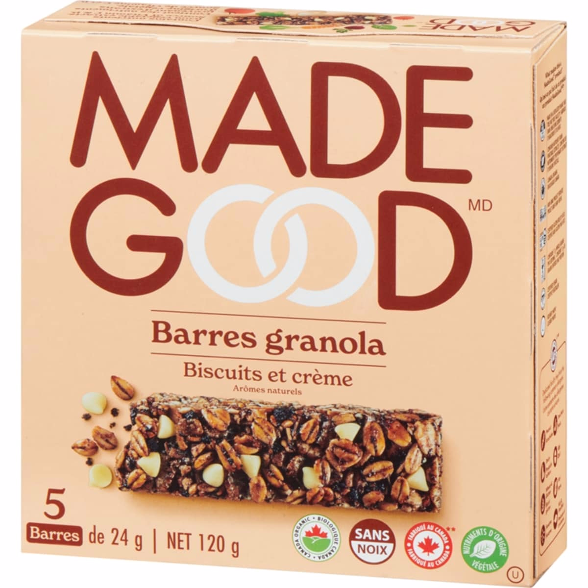 MadeGood Cookies & Creme Granola Bars 5pk