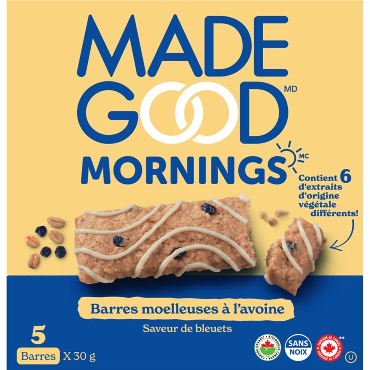 MadeGood Mornings Blueberry Soft Baked Oat Bars 5pk