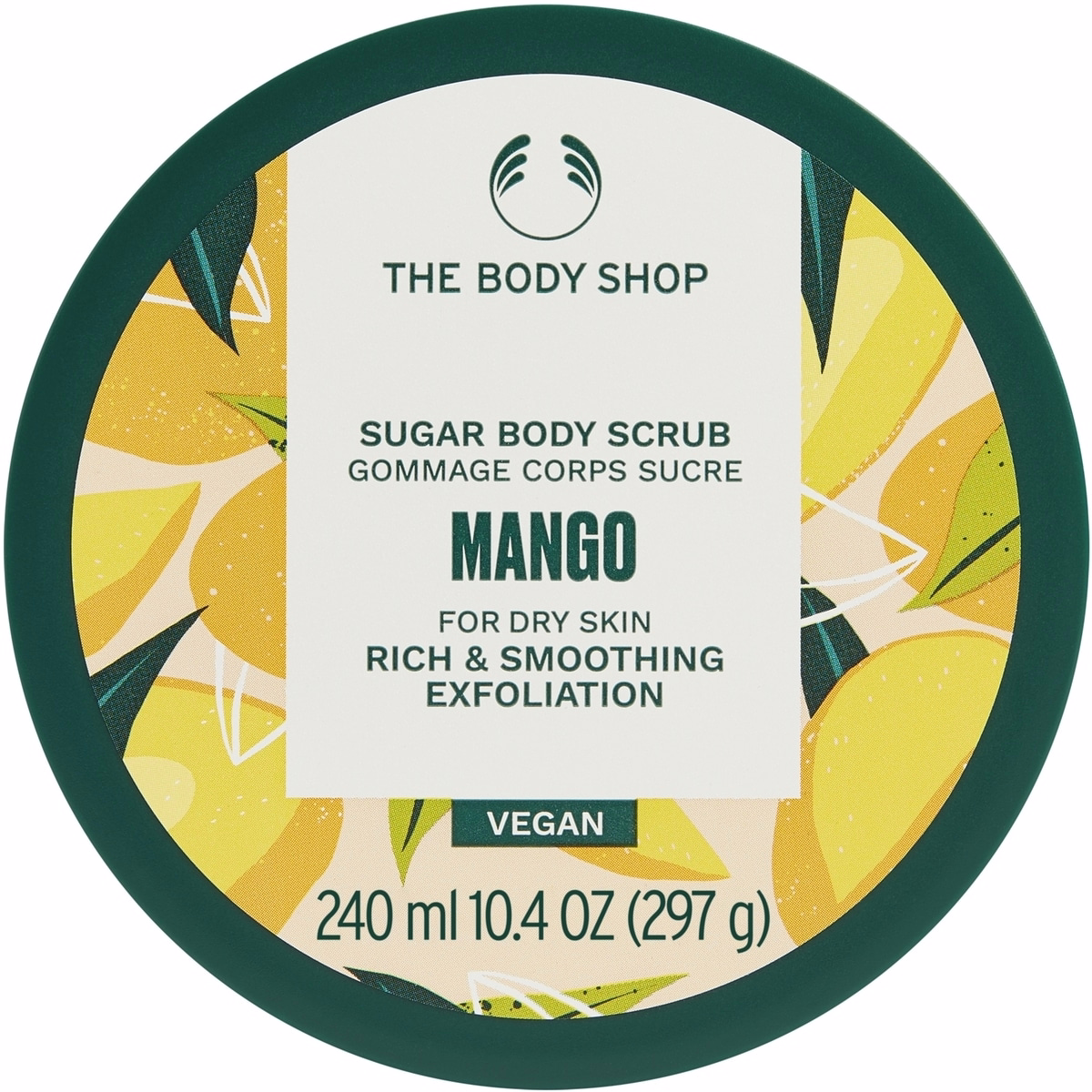 The Body Shop 망고 바디 스크럽 리치 설탕 각질 제거제 240 mL