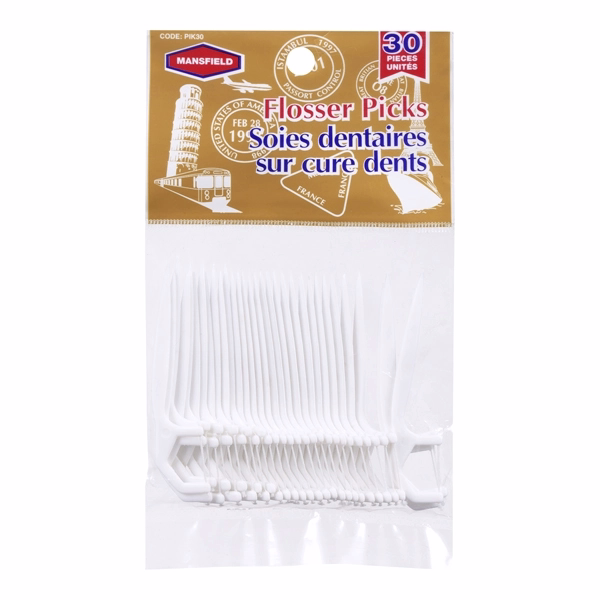 Mansfield Flosser Picks 30pk - Ergonomic Teeth Cleaning Tool for Effective Oral Hygiene