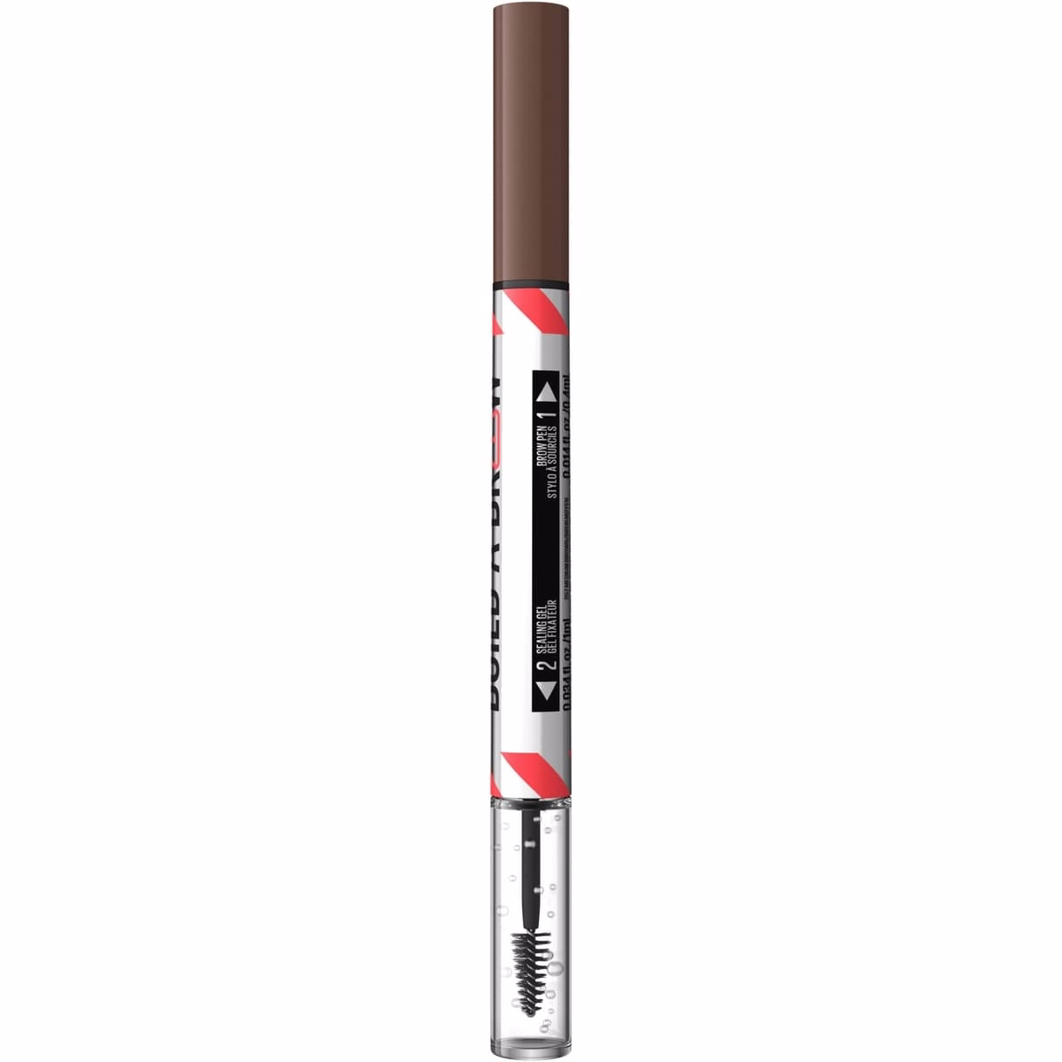 Maybelline New York 2-1 Build a Brow for real-looking full brows in 2 easy steps, Medium Brown, 0.4 ml