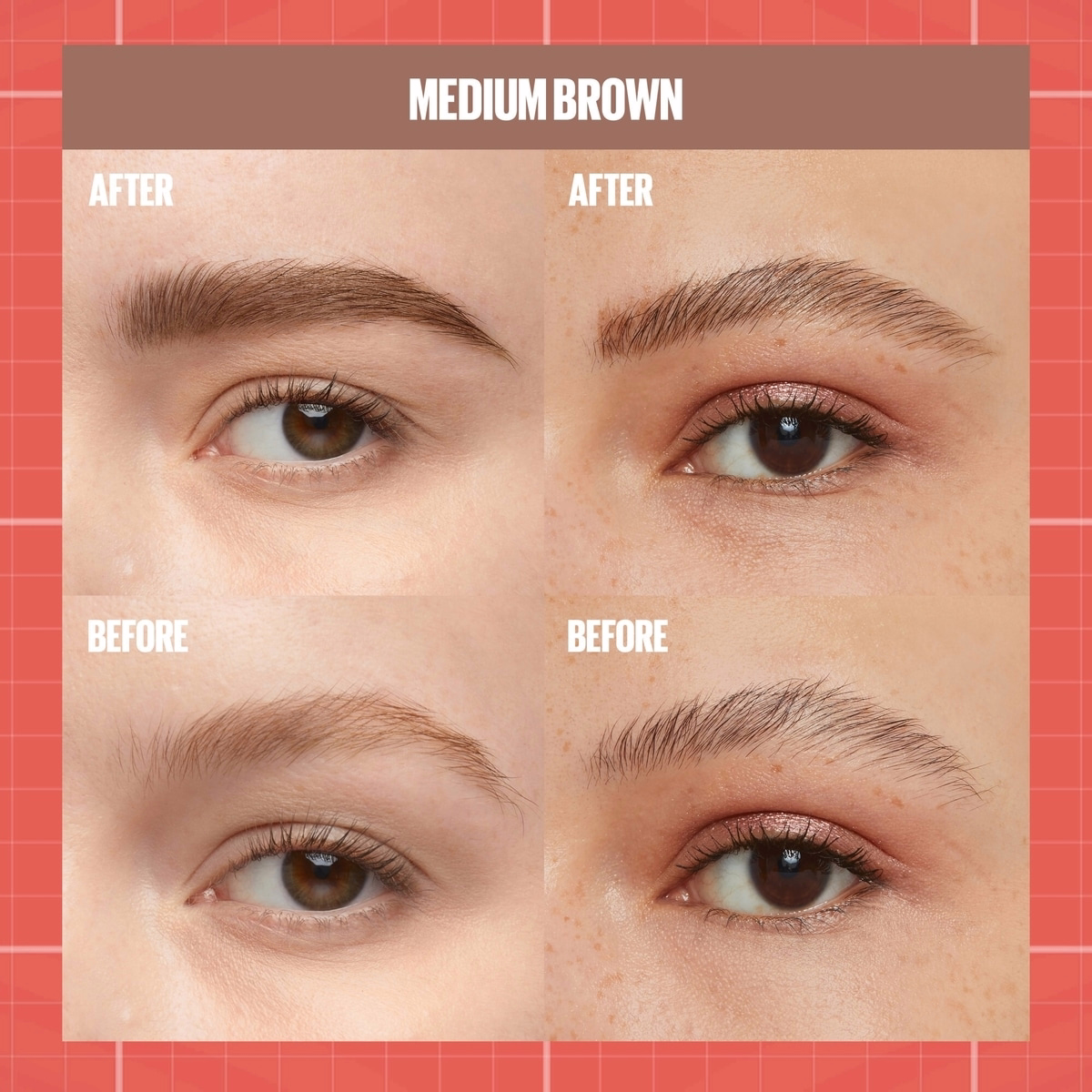 Maybelline New York 2-1 Build a Brow for real-looking full brows in 2 easy steps, Medium Brown, 0.4 ml