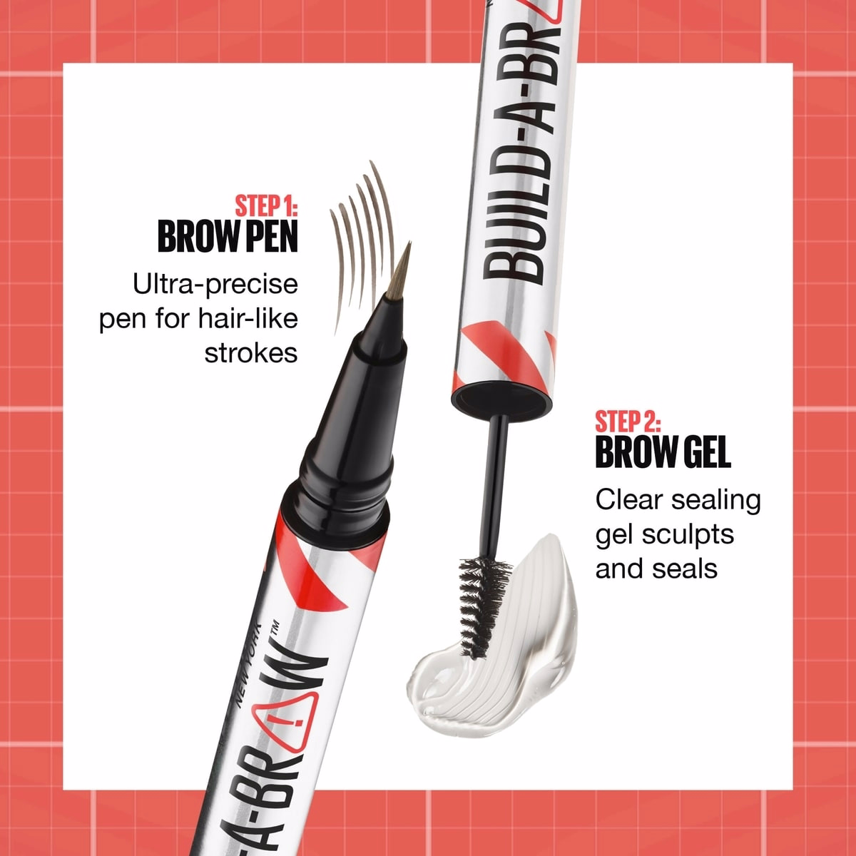 Maybelline New York 2-1 Build a Brow for real-looking full brows in 2 easy steps, Medium Brown, 0.4 ml Maybelline New York 2-1 Build a Brow for real-looking full brows in 2 easy steps, Medium Brown, 0.4 ml