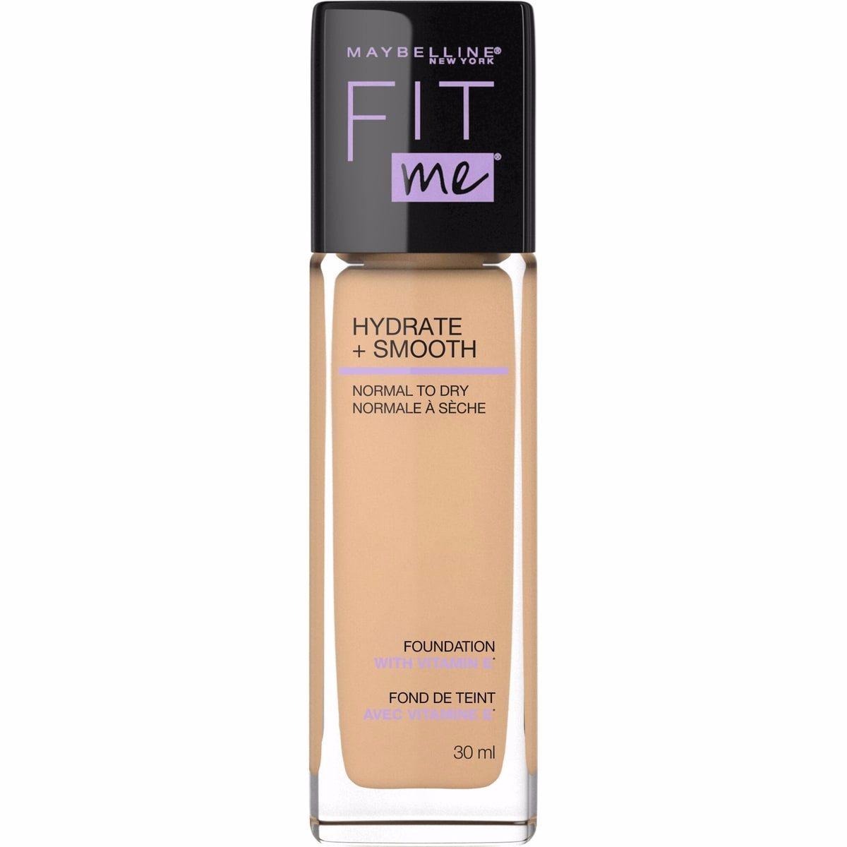 Maybelline New York Fit Me Hydrate + Smooth Foundation, Sandy Beige, 30 ml