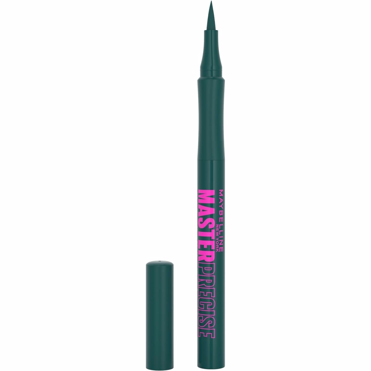 Maybelline New York Master Precise 液體眼線筆，長效可達 30 小時，順滑上妝，祖母綠色，1 mL
