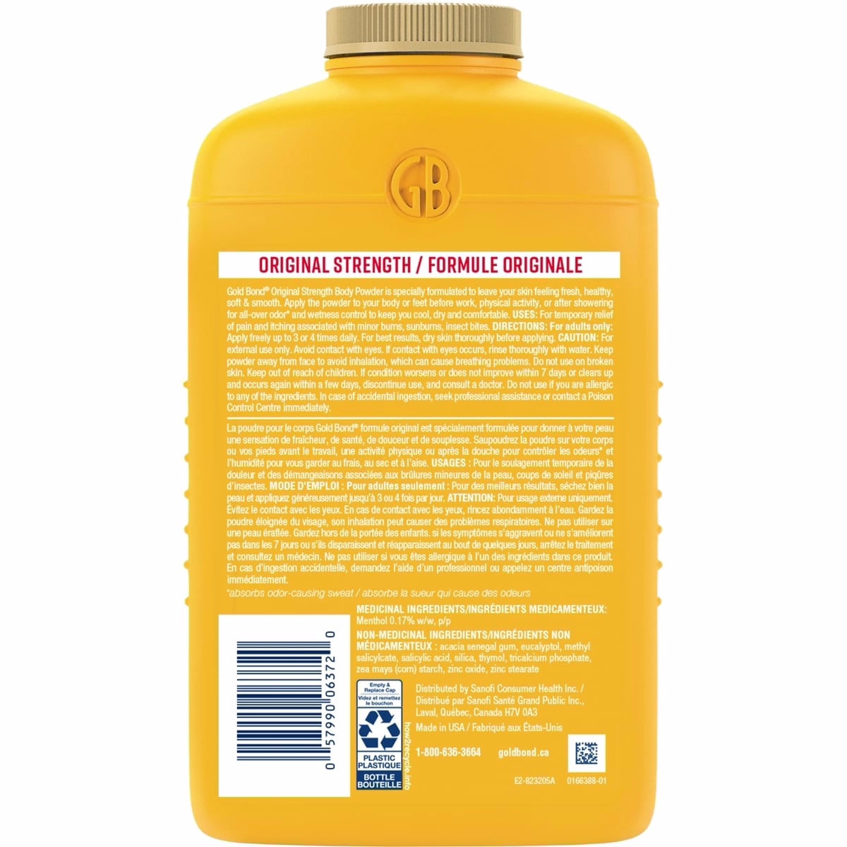 Medicated Original Strength Body Powder - Temporary Relief from Pain & Itching & Minor Burns, Sunburns, and Insects Bites - Absorbs Moisture - For Hom