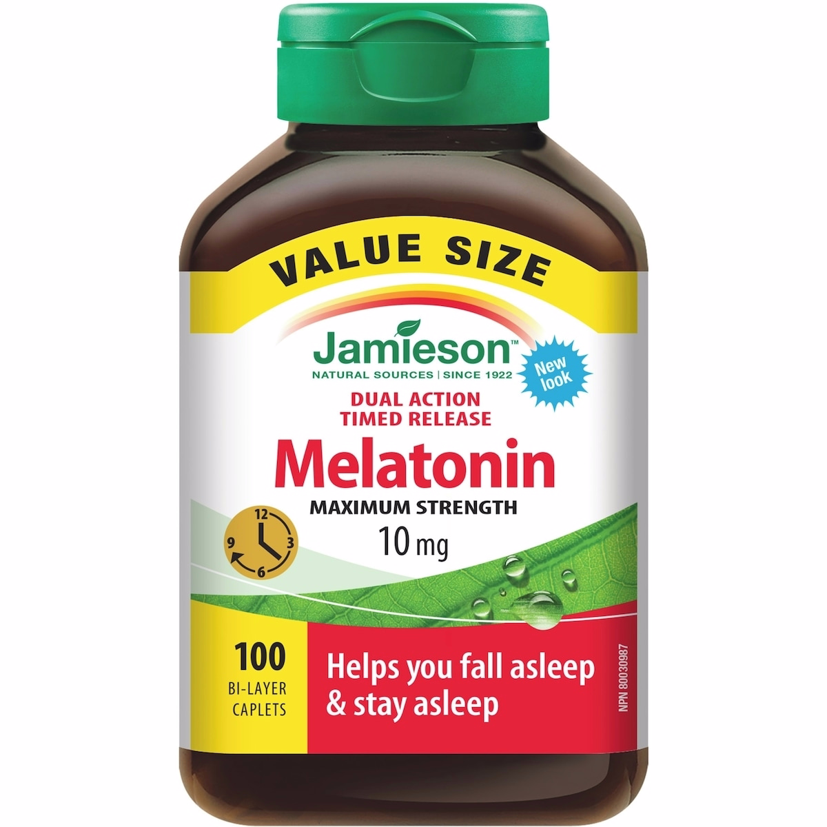 Melatonin Maximum Strength Timed Release Dual Action Bi-Layer Caplets, 10 mg Value Pack