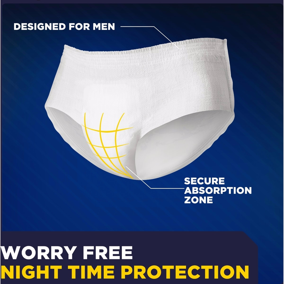 Men Overnight Extra Coverage Incontinence Underwear, Small/Medium Men Overnight Extra Coverage Incontinence Underwear, Small/Medium