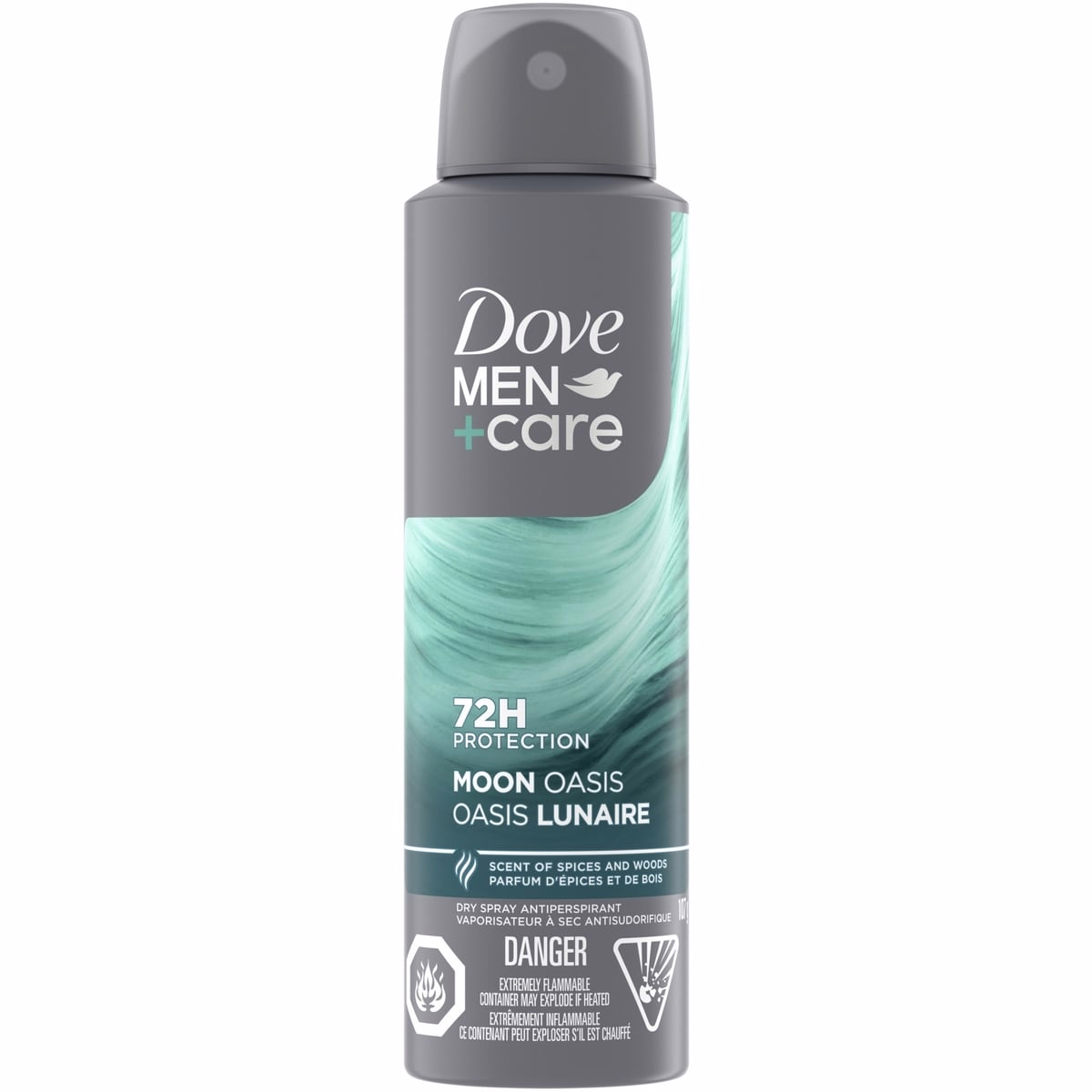 Men+Care  Moon Oasis 72h Men's Dry Spray Antiperspirant Deodorant with Non-Irritant Formula, 1/4 Moisturizing Cream and Vitamin E
