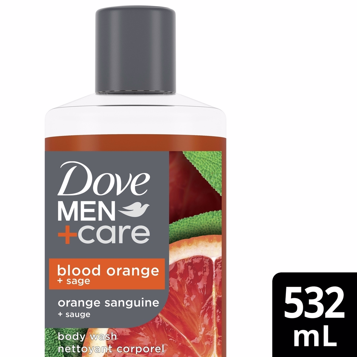 Men+Care  Uplift Body Wash for Skin-Strengthening nourishment Blood Orange + Sage with Plant-Based Cleansers and Moisturizers