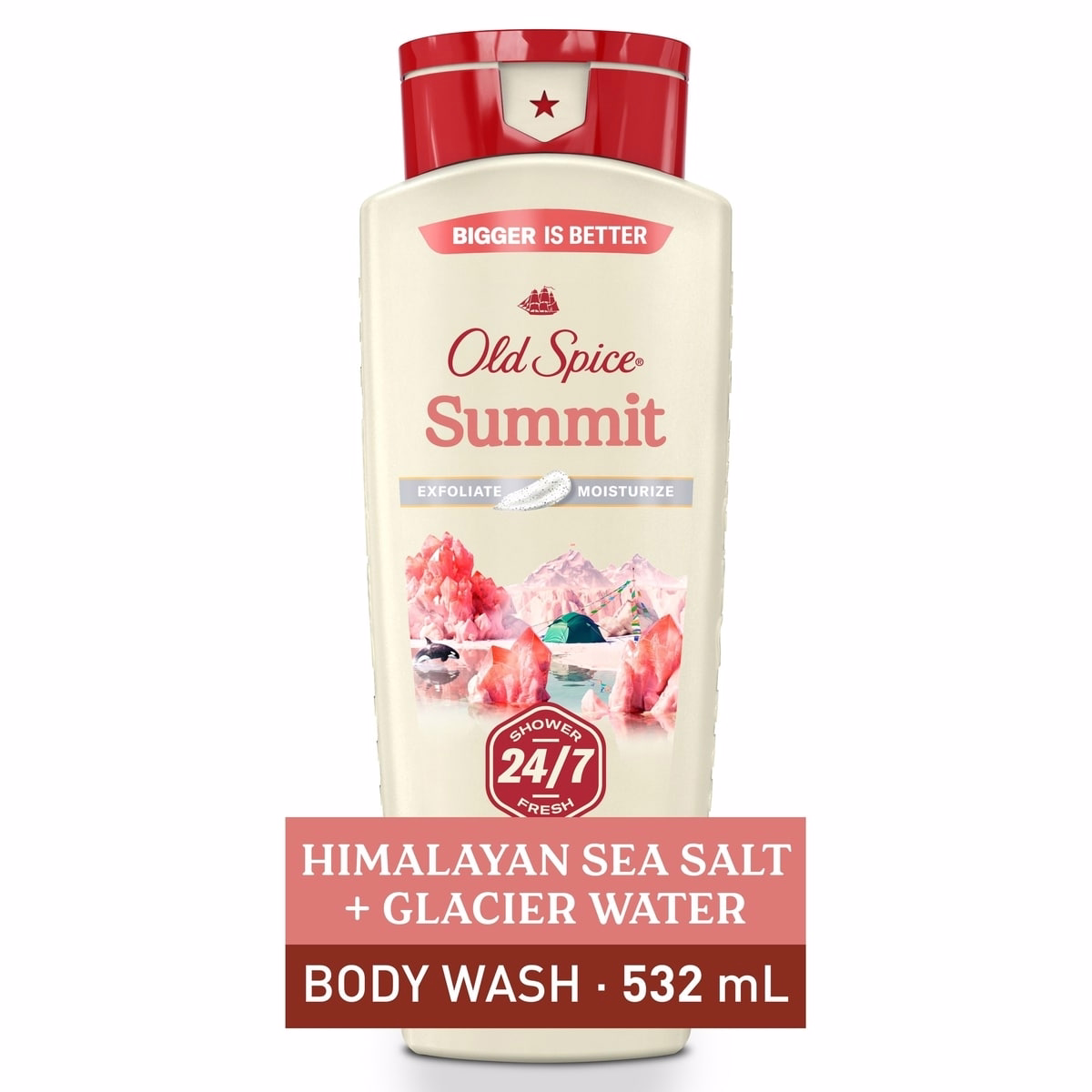 Men's Body Wash for Men, Summit Scent, 24/7 Shower Fresh, Exfoliation + Moisturization