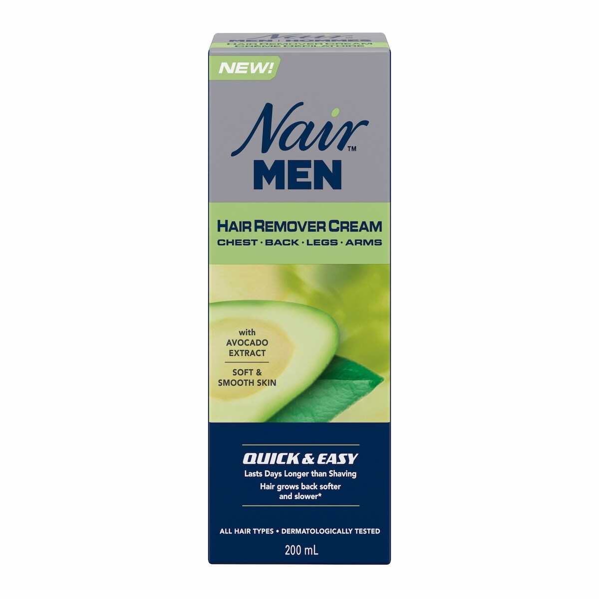 Nair メンズ用 すぐに使える 脱毛クリーム アボカドエキス配合