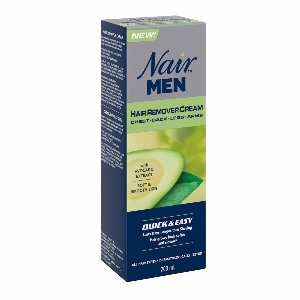 Nair メンズ用 すぐに使える 脱毛クリーム アボカドエキス配合