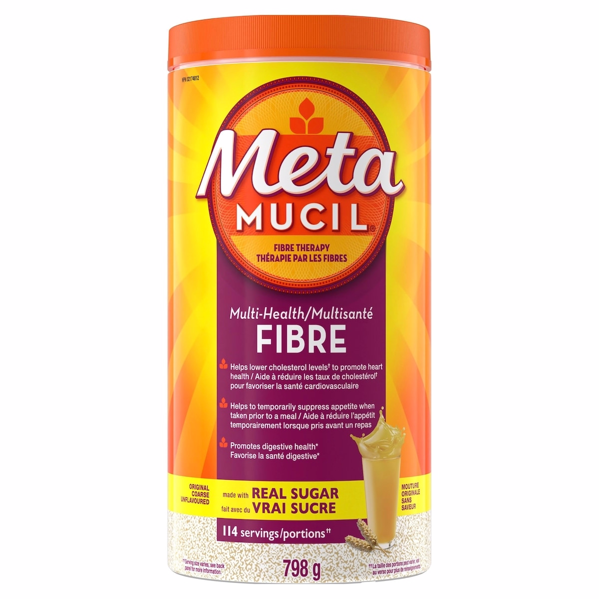 Metamucil 3 in 1 MultiHealth Fibre! Fiber Supplement Powder, Original, 798 g