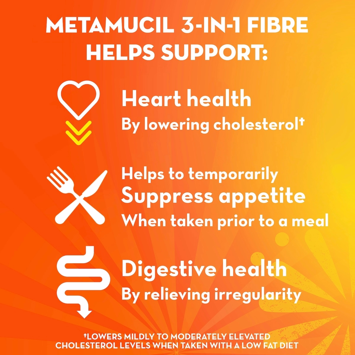 Metamucil 3 in 1 MultiHealth Fibre! Fiber Supplement Powder, Original, 798 g