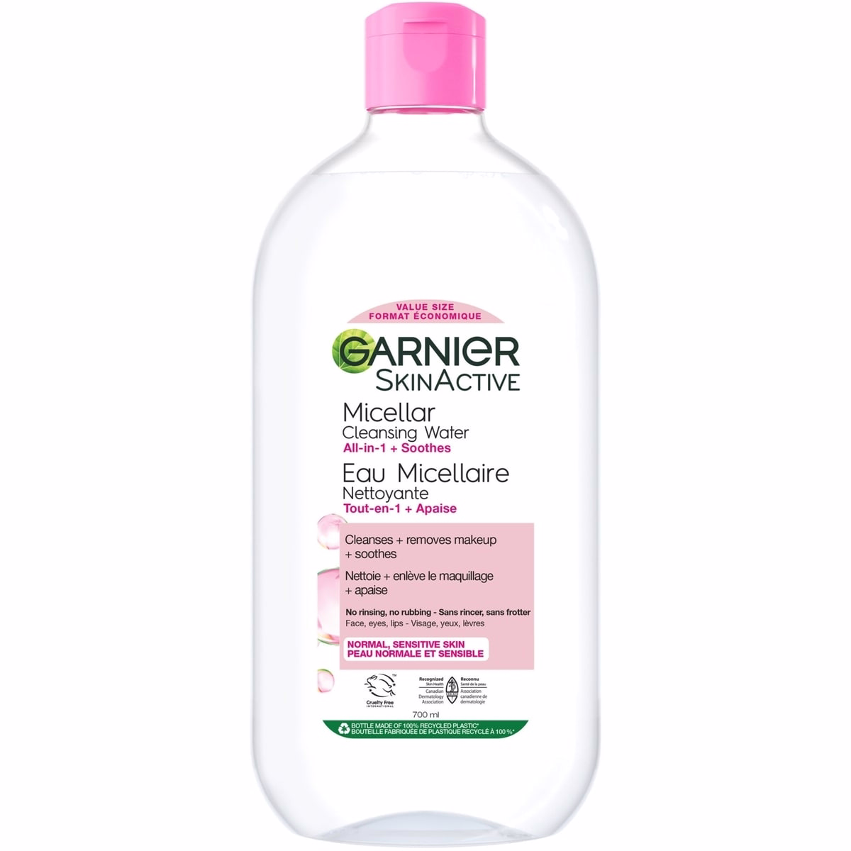 Eau Micellaire Tout-en-Un pour Tous les Types de Peau, y compris sensibles