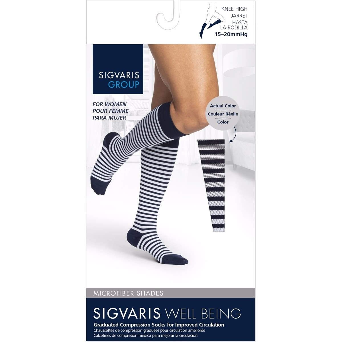 Microfiber Shades Compression Socks, Men, Onyx Stripe - Size A