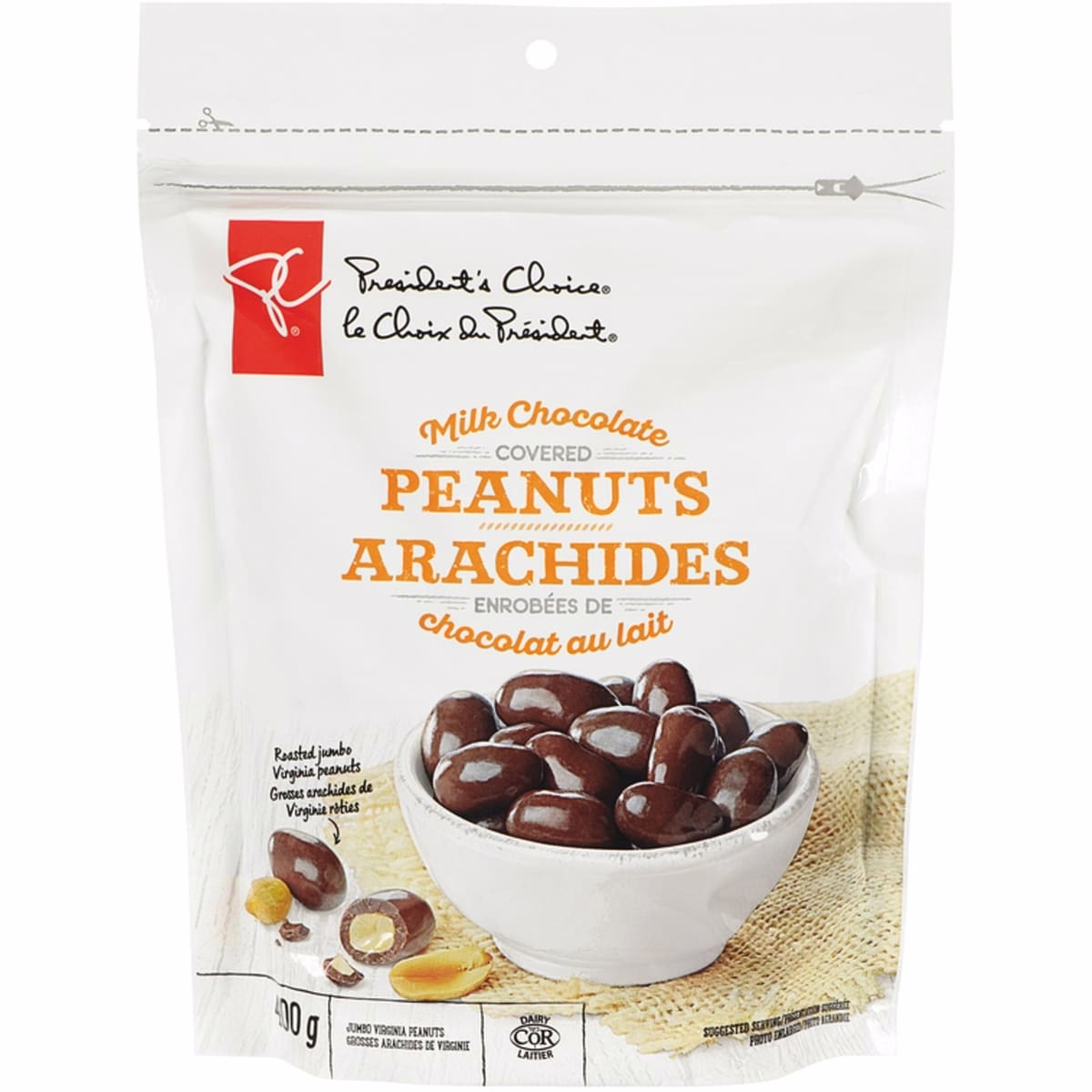 Arachides enrobées de chocolat au lait