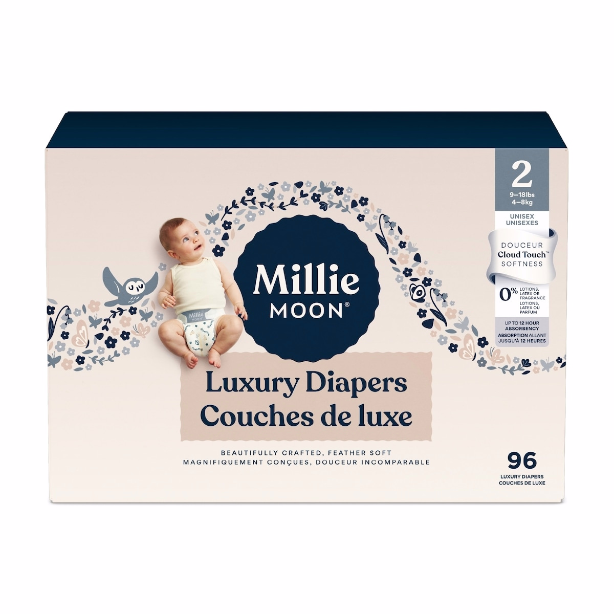 Millie Moon 尿布，尺寸 2，96 件裝