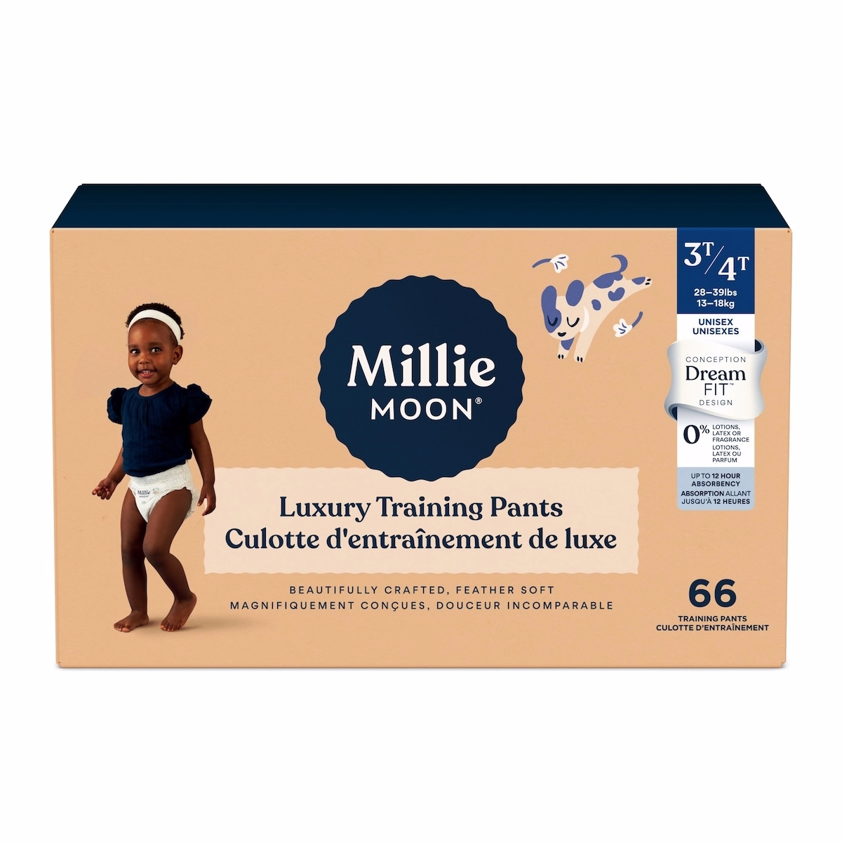 Millie Moon Luxury Training Pants, Size 3T-4T, 66 Count