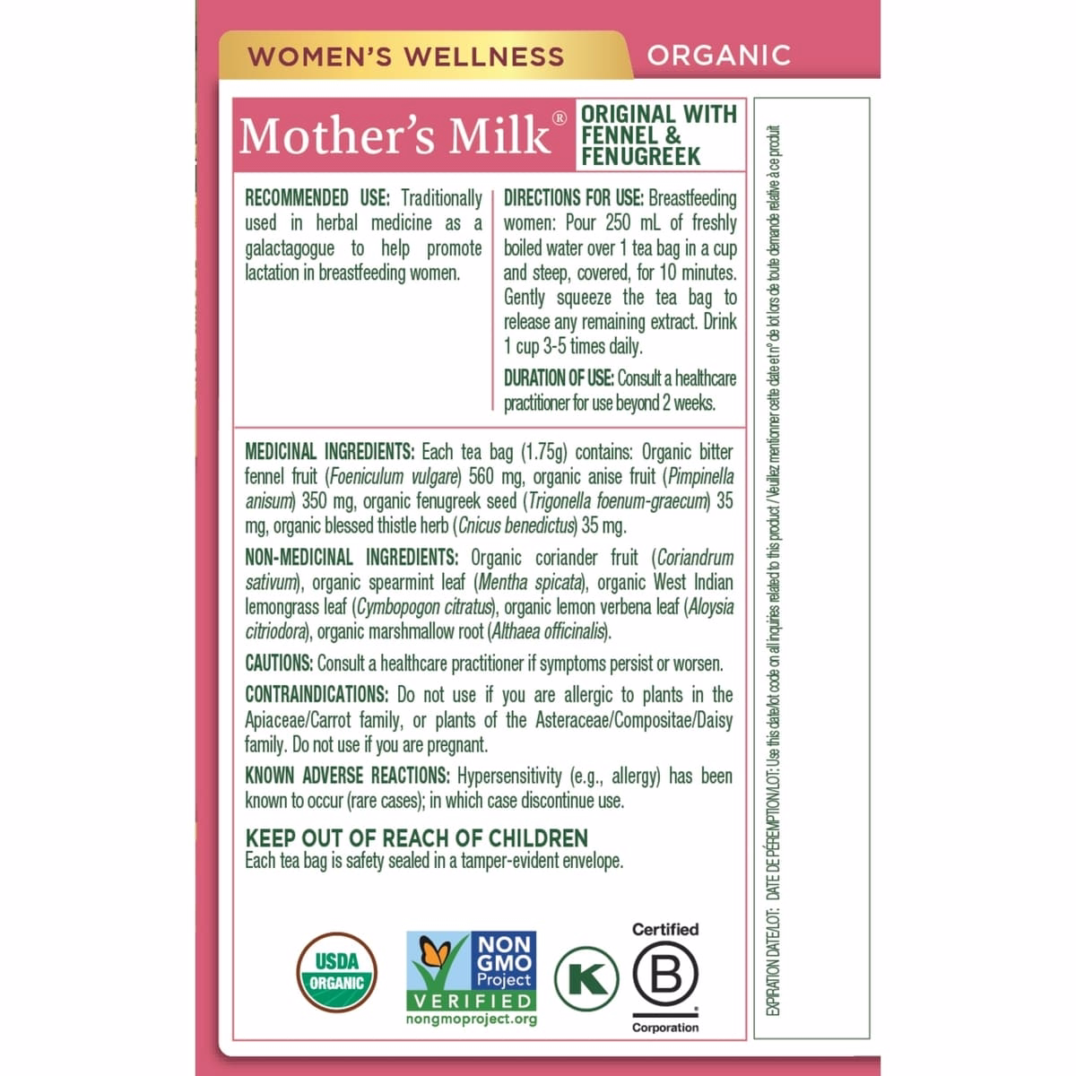 Mothers Milk Organic Tea