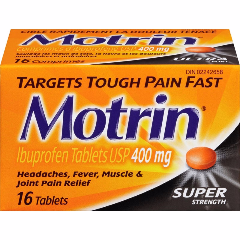 Motrin Super Strength Pain Relief Ibuprofen 400mg 16 Tablets