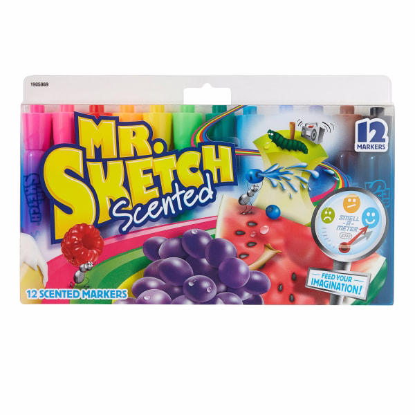 Mr. Sketch Scented Watercolor Marker - Chisel Tip - 12 Colors - 12 Pack