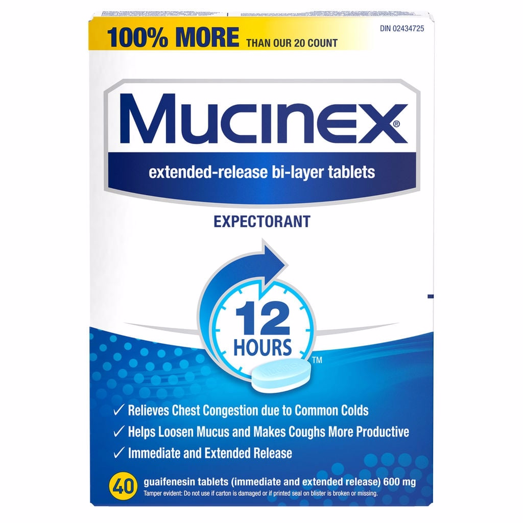 Mucinex Mucinex Chest Congestion Guaifenesin 600 Mg Tablets Expectorant (cough Medicine), 40 Ct 40.0 Count