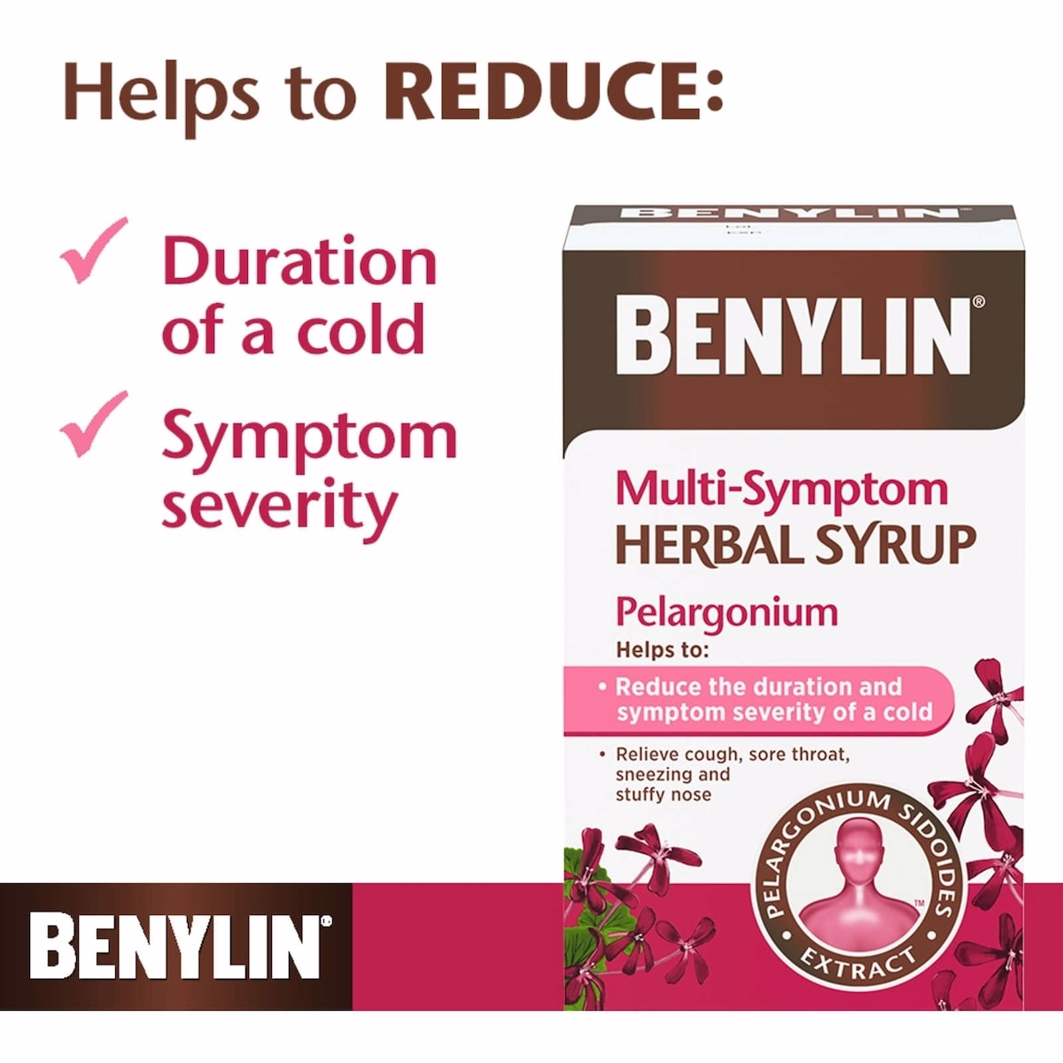 Sirop à base de plantes Multi-Symptom, Suppresseur de toux, Soulagement du mal de gorge et du rhume, Pelargonium Sidoides Sirop à base de plantes Multi-Symptom, Suppresseur de toux, Soulagement du mal de gorge et du rhume, Pelargonium Sidoides