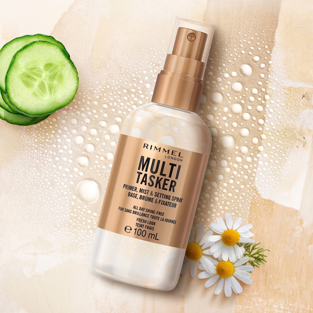 Base de maquillage 3-en-1, Brume et Fixateur, Fini sans brillance, Prépare le teint, Rafraîchit la peau, Fixation longue durée, Formule vegan
