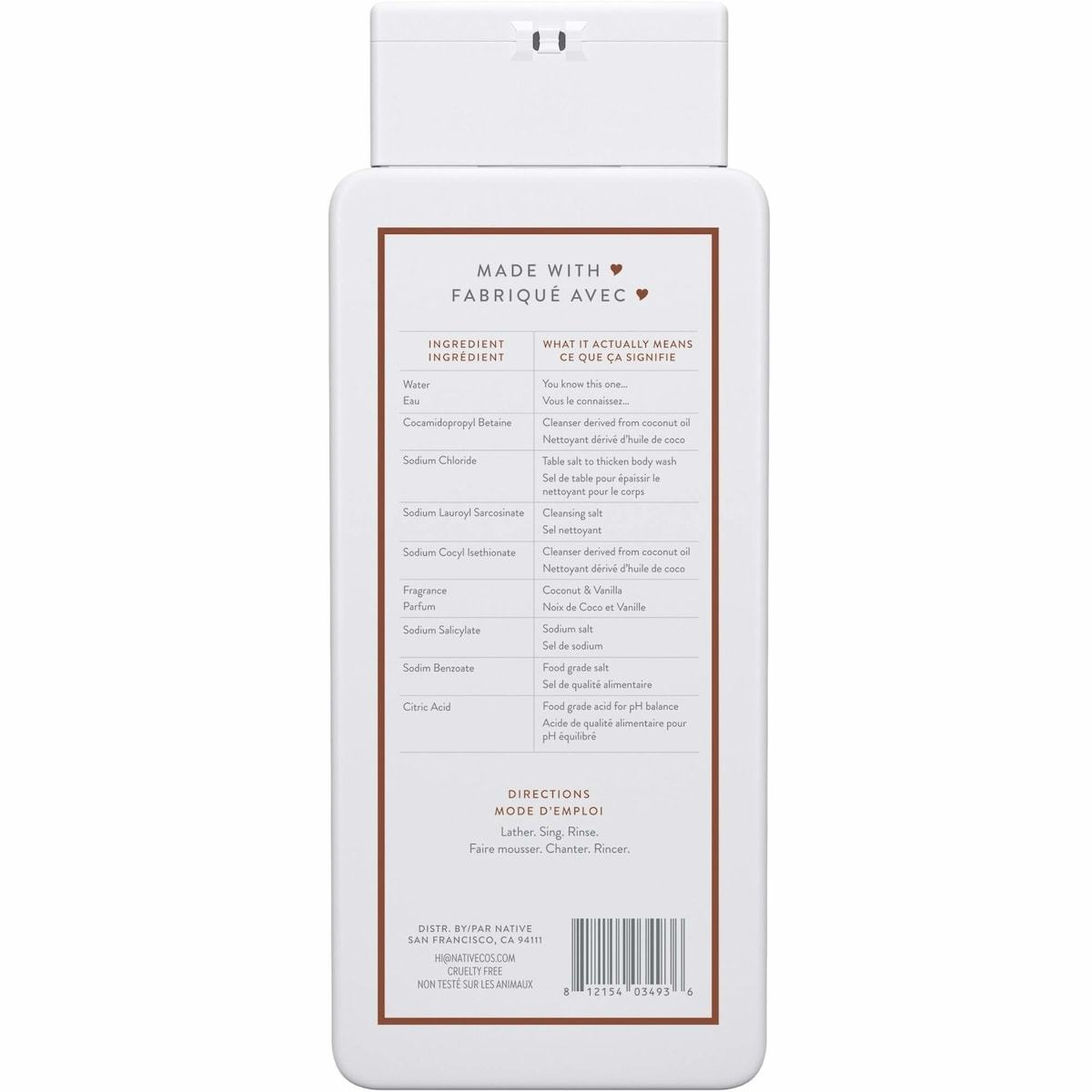 Native Body Wash Coconut & Vanilla 510g