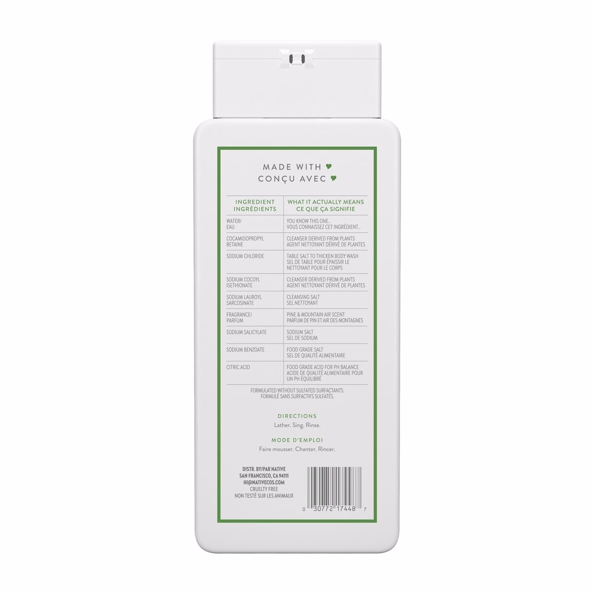 Native Pine & Mountain Air Body Wash 18oz
