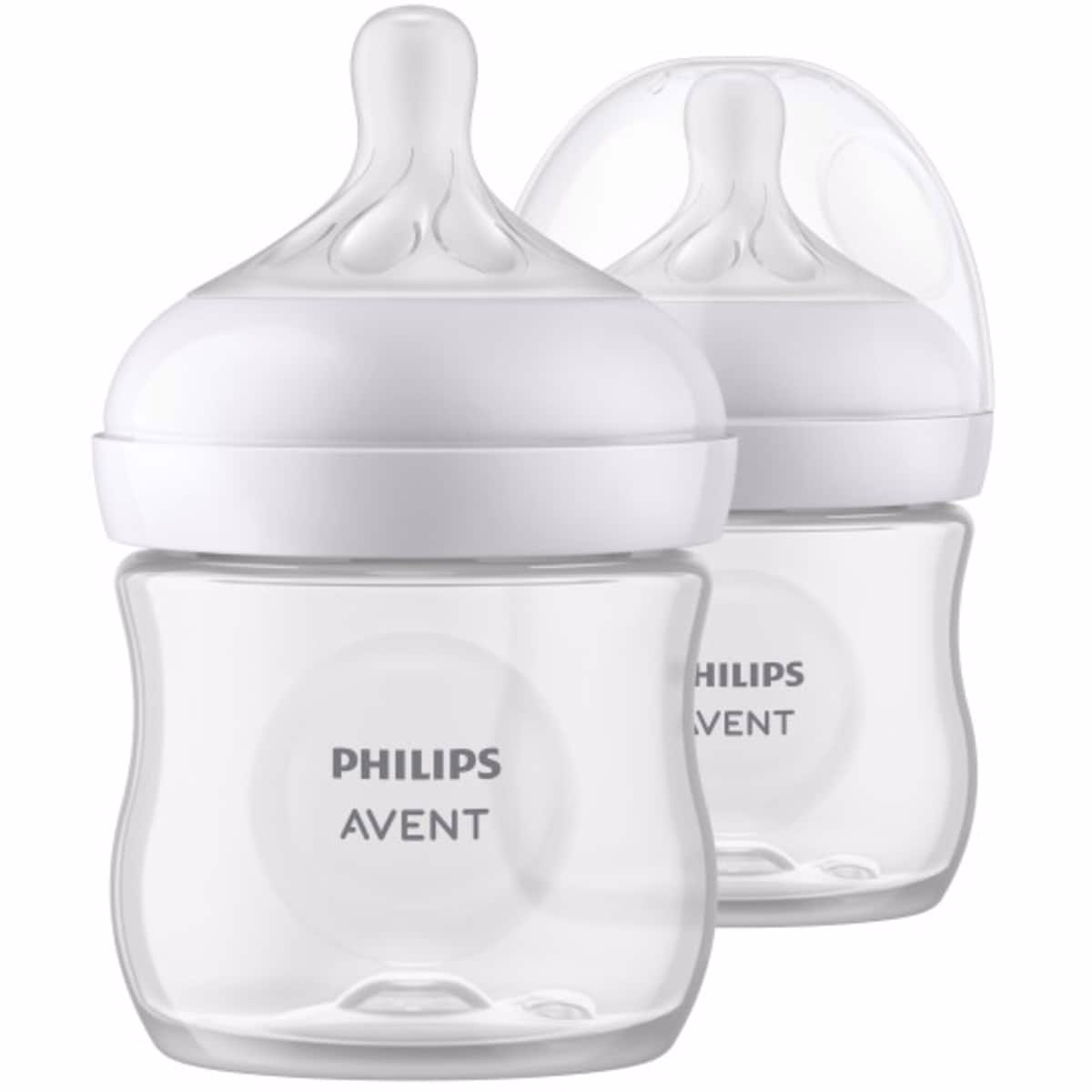 Avent 天然嬰兒奶瓶 搭配 天然反應奶嘴，透明，4oz，2 套裝，SCY900/02