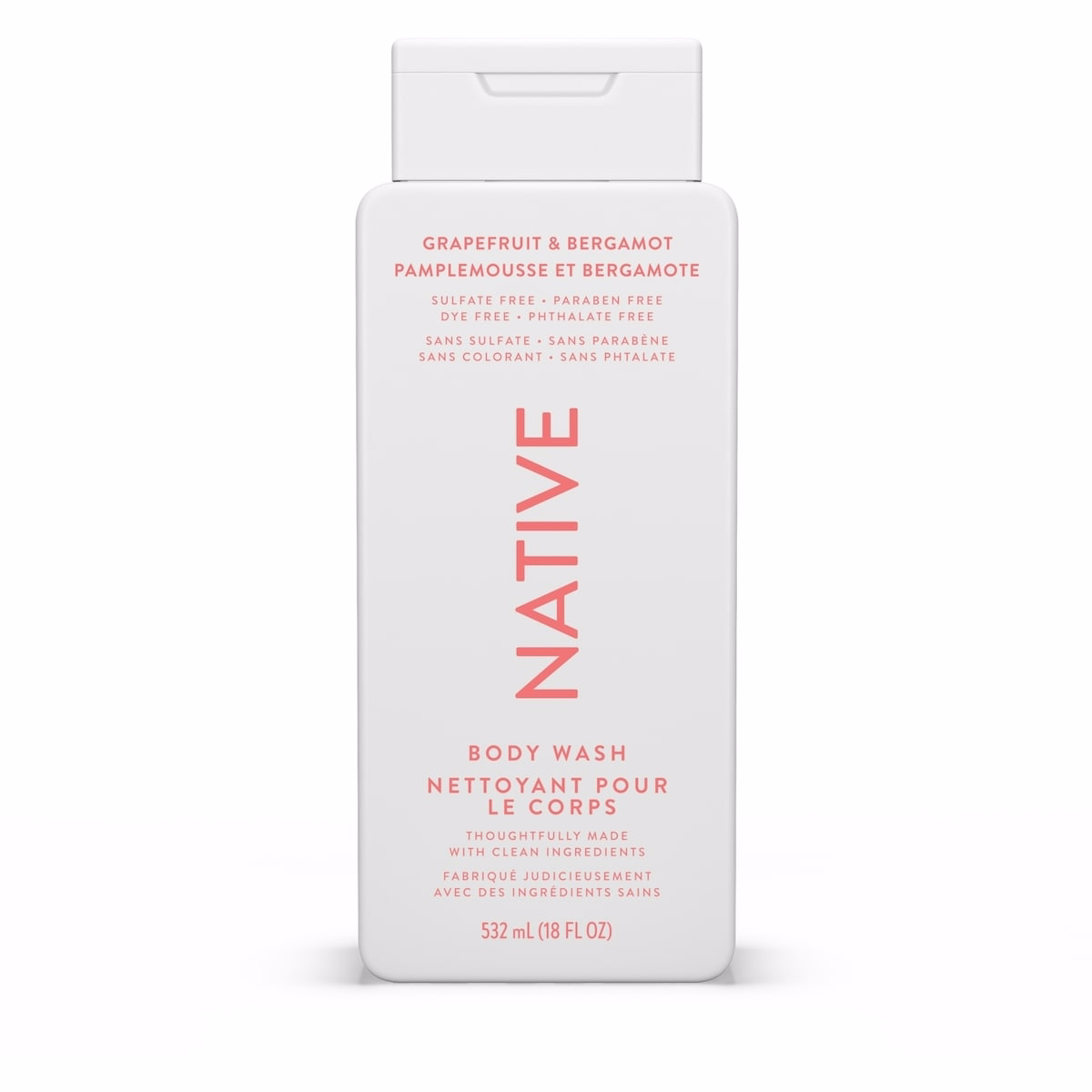 Natural Body Wash, Grapefruit & Bergamot, Sulfate Free, Paraben Free