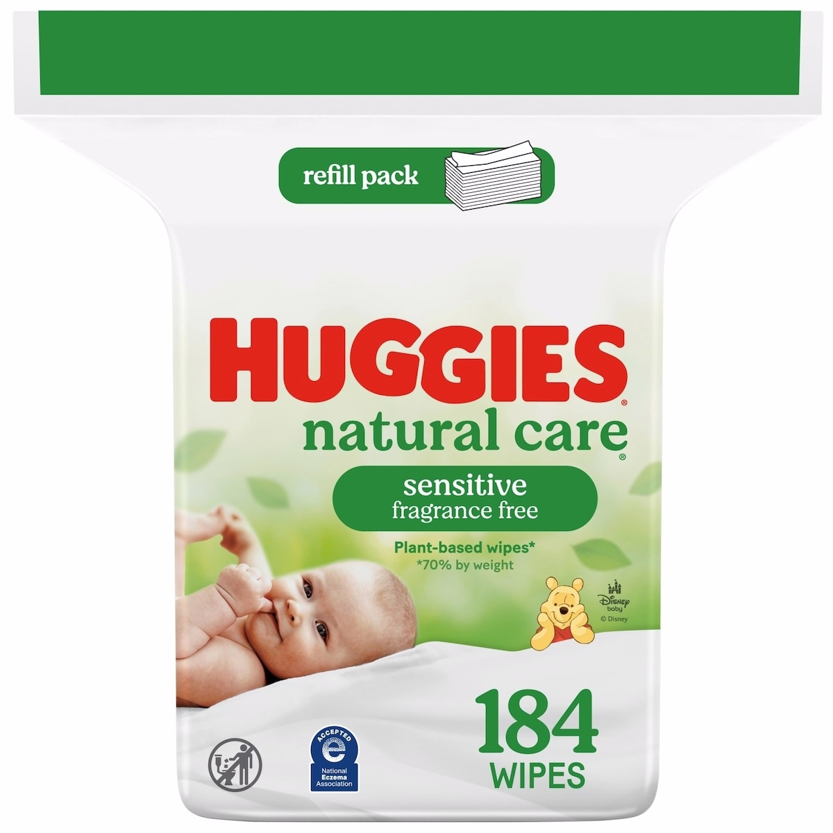 Natural Care Sensitive Baby Wipes, Unscented, 1 Refill Pack