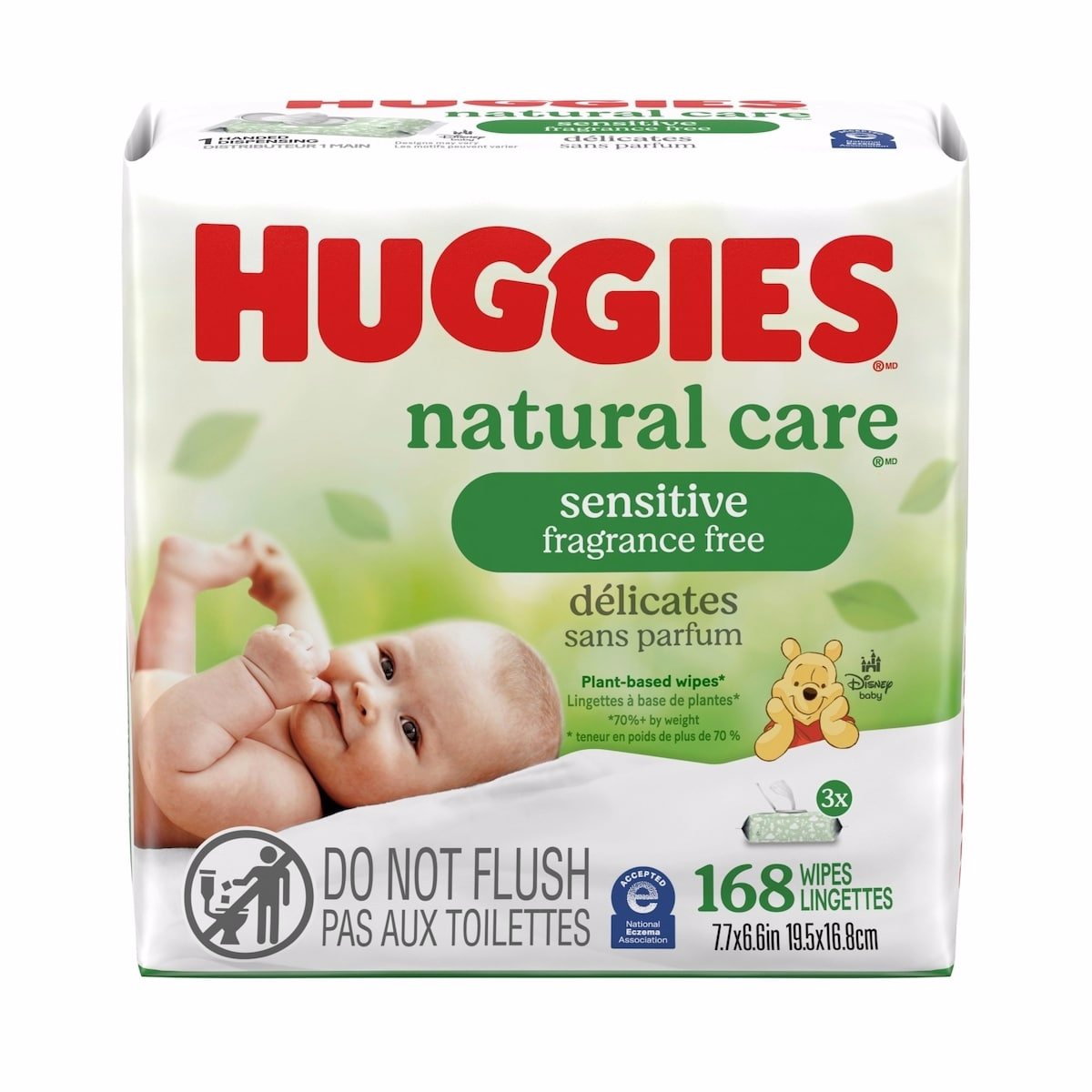 Natural Care Sensitive Baby Wipes, Unscented, 3 Flip-Top Packs