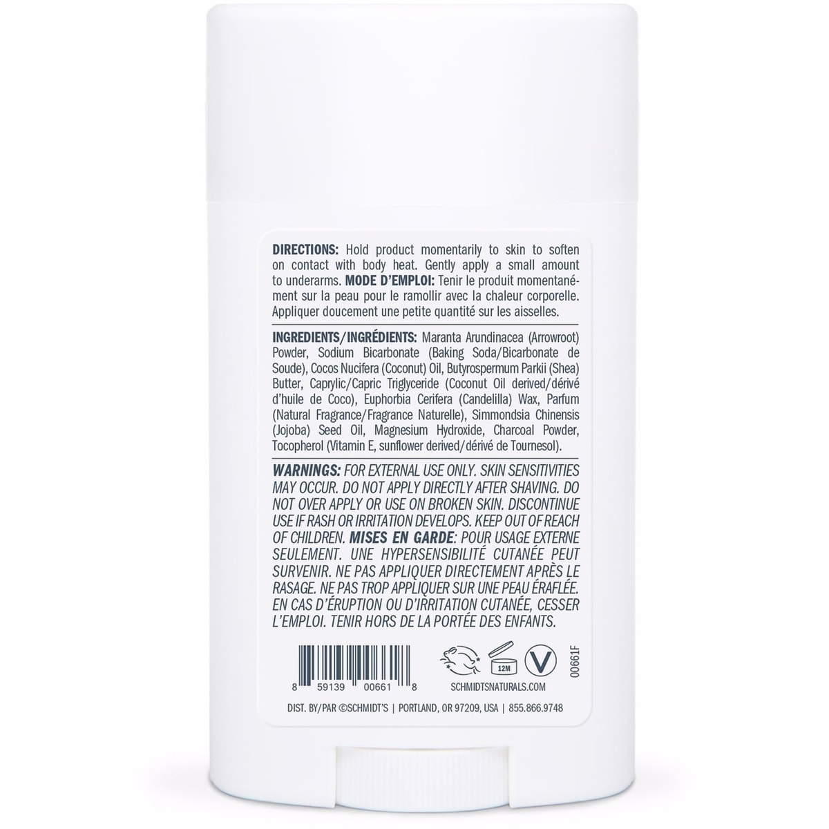 Natural Origin Deodorant 48 Hour Odour Protection Charcoal & Magnesium Deodorant for Men and Women