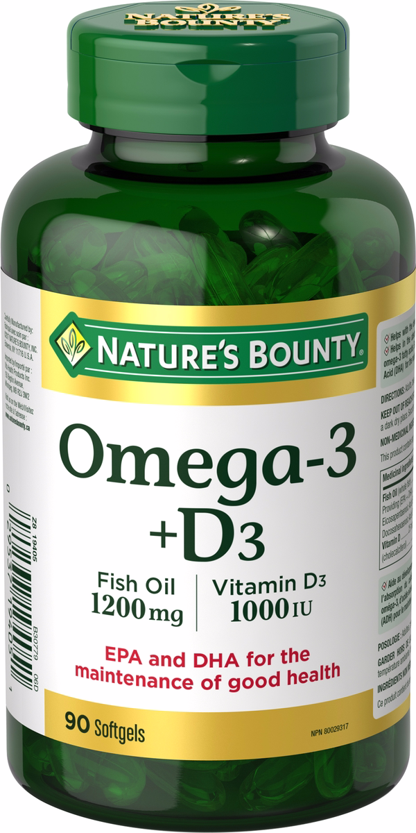 Nature's Bounty Omega 3 Fish Oil Plus Vitamin D