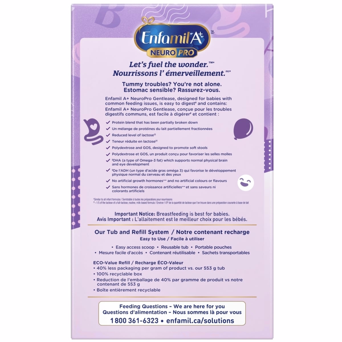 NeuroPro™ Gentlease, Baby Formula, 0-12 months, Powder Refill, 862g (2x431g)