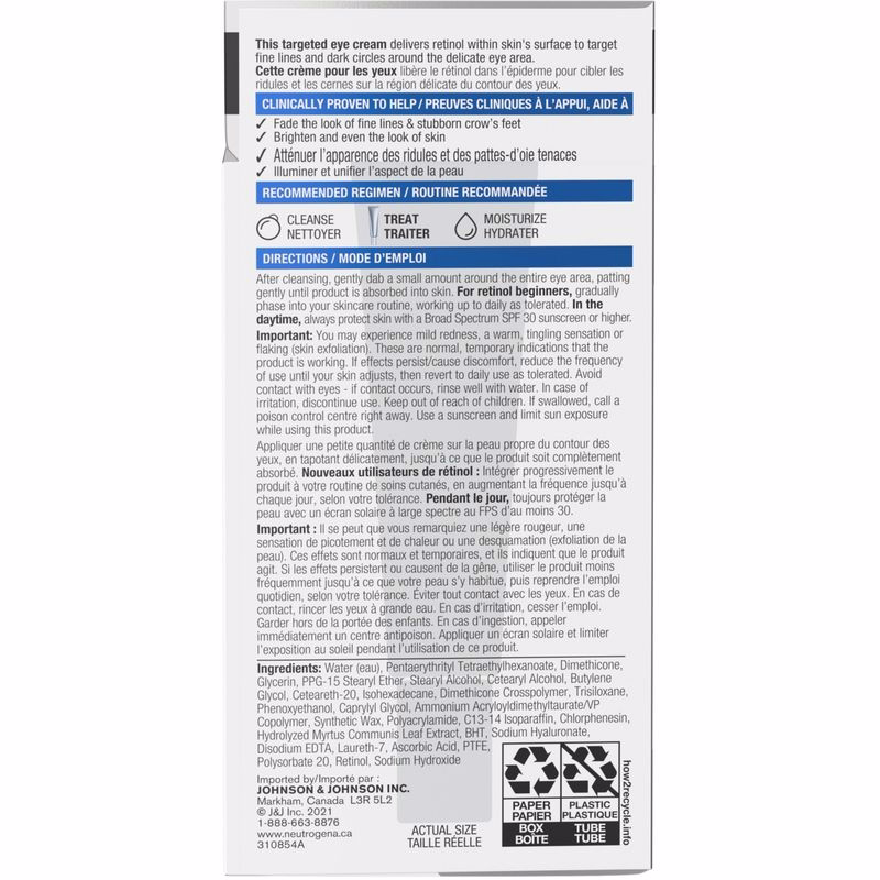 Neutrogena RAPID WRINKLE REPAIR Moisturizer 目元用モイスチャライザー 14 mL - しわを薄くし、目元を明るく Neutrogena RAPID WRINKLE REPAIR Moisturizer 目元用モイスチャライザー 14 mL - しわを薄くし、目元を明るく