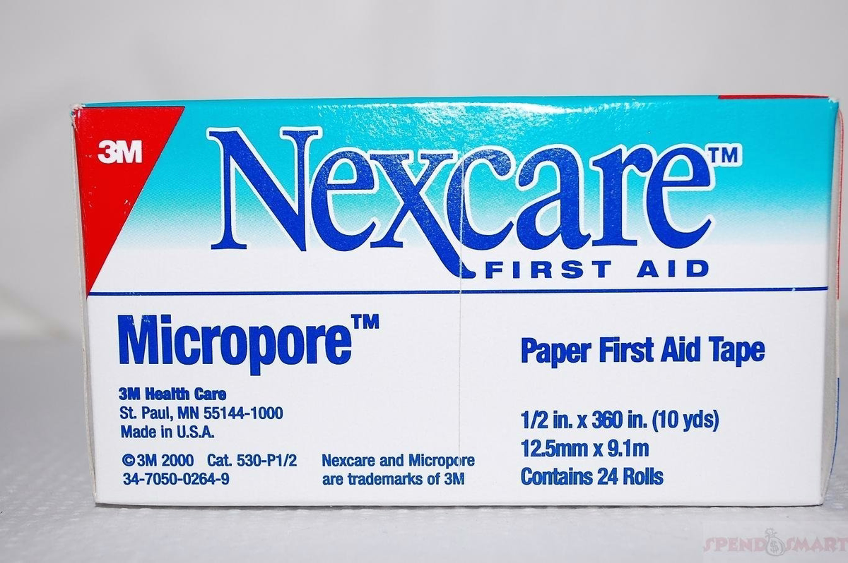 Nexcare 3M Micropore Tape White 12.7mm x 9.14m 24 EA Nexcare 3M Micropore Tape White 12.7mm x 9.14m 24 EA