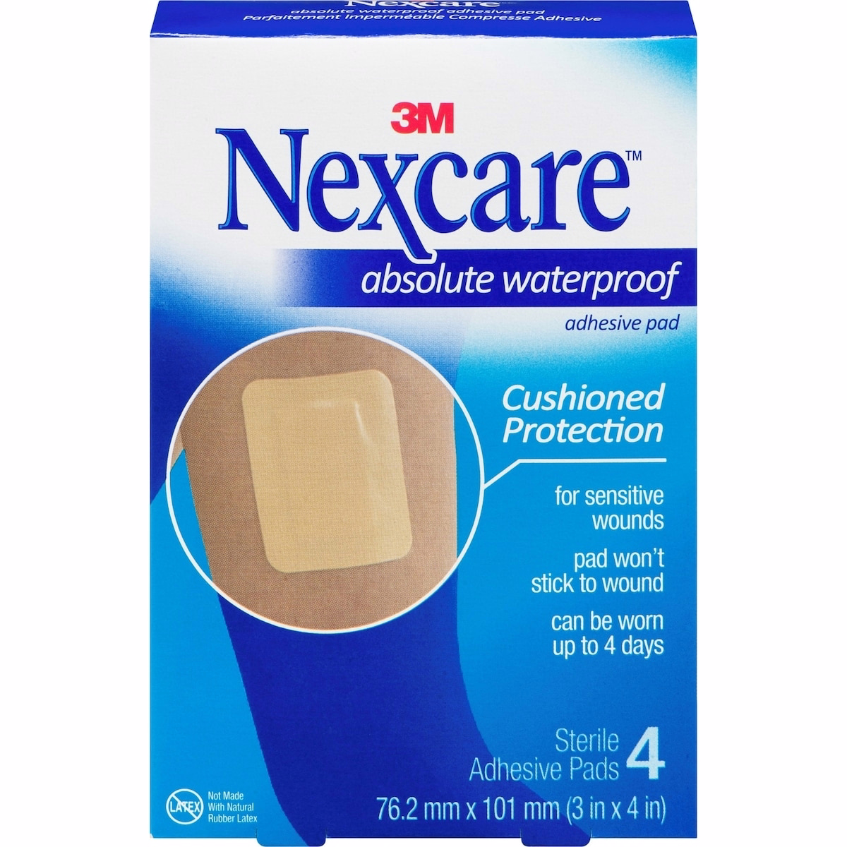 Nexcare™ 完全防水粘着パッド, AWP-34-CA