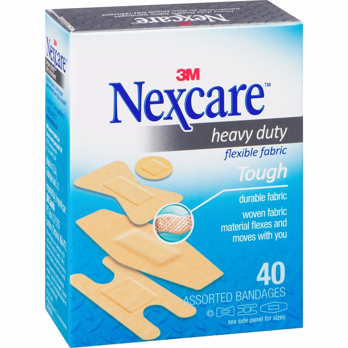 Nexcare™ 高耐久ファブリック絆創膏 アソートサイズ 40枚入り
