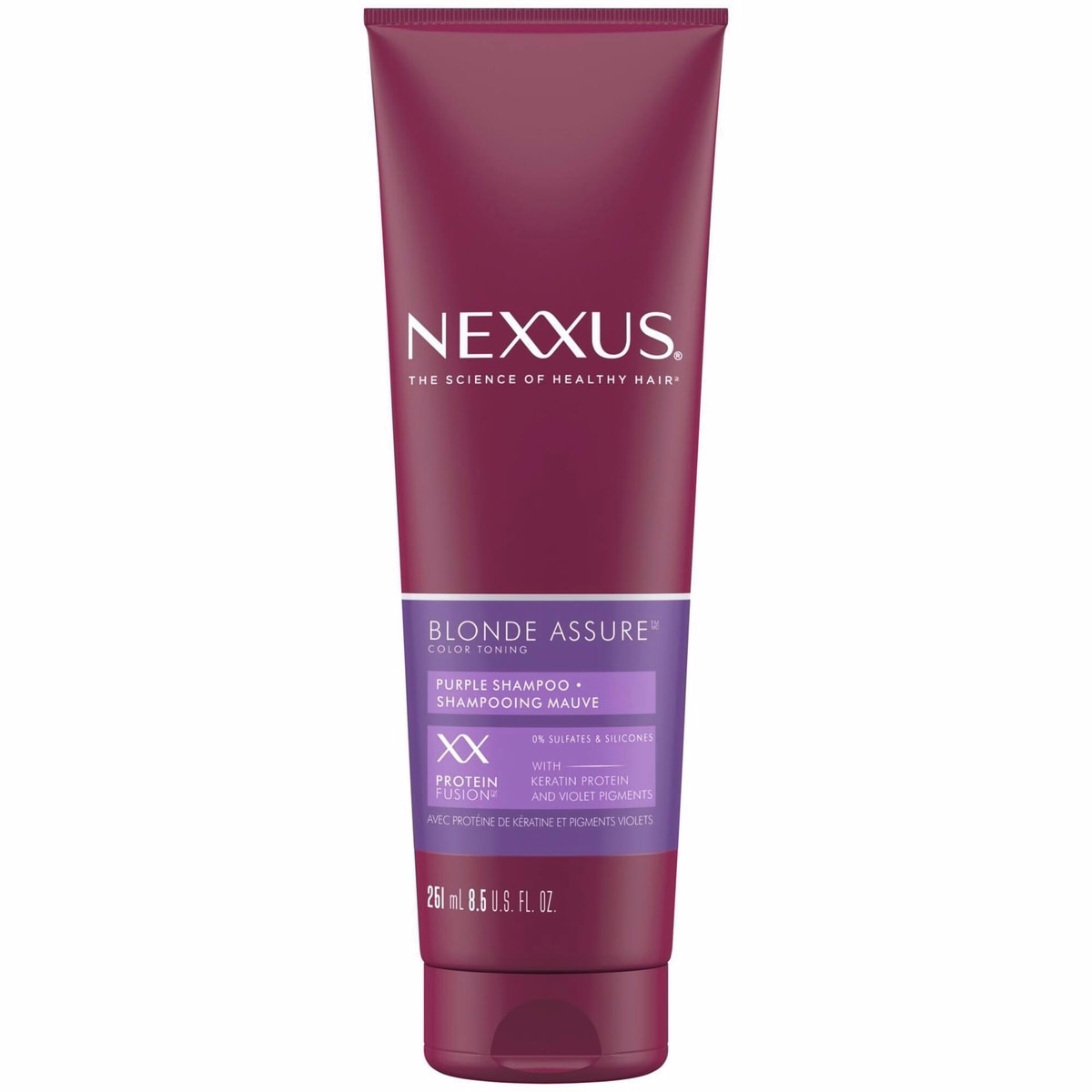 Nexxus  Purple Shampoo, hair care for colour treated Blonde or Silver hair Blonde Assure, Colour Toning - NO brassy yellow tones 251ML