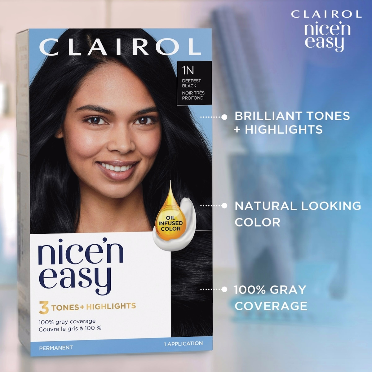 Clairol Coloration Permanente Nice'N Easy, Couleur Naturelle Supérieure Clairol Coloration Permanente Nice'N Easy, Couleur Naturelle Supérieure