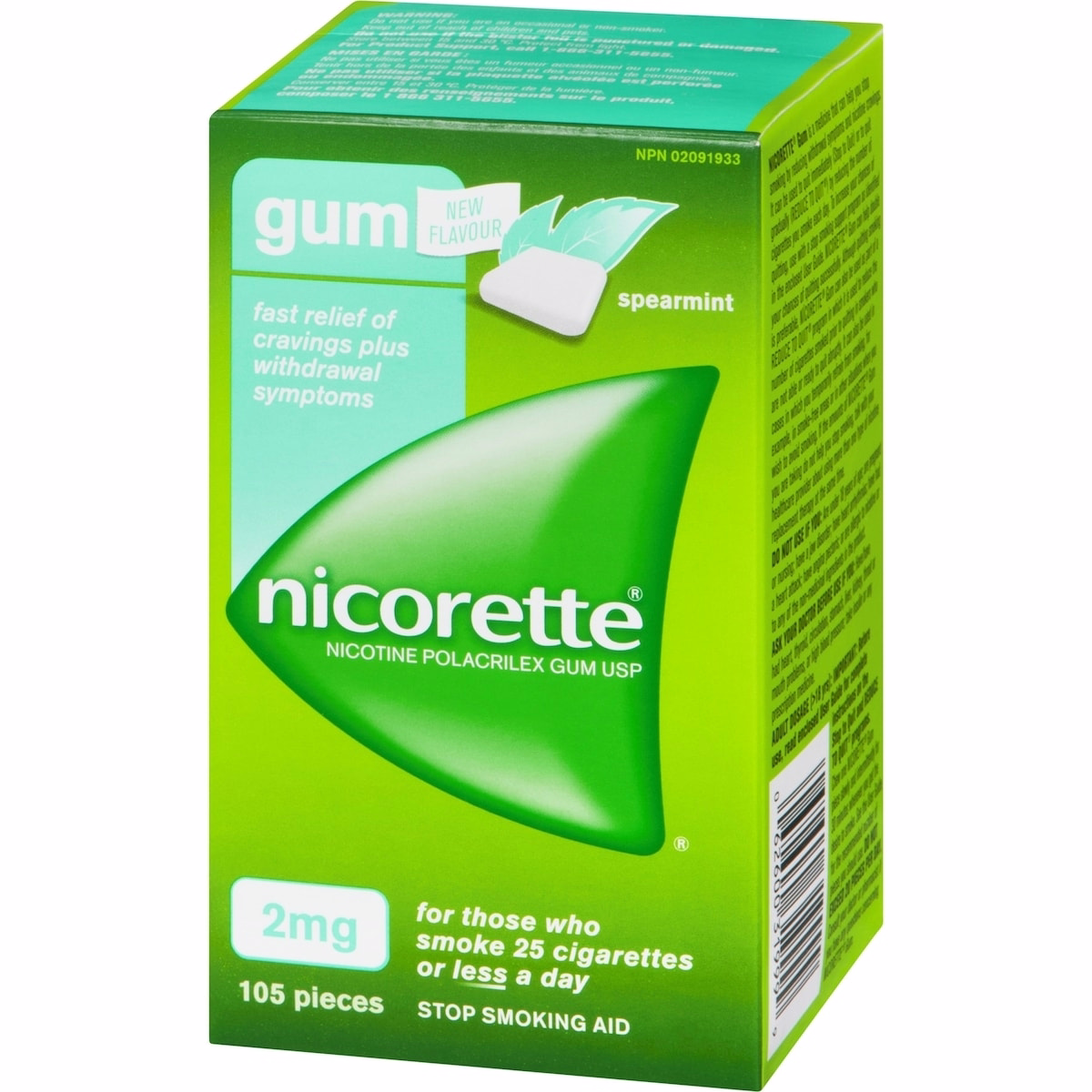 Gomme à la nicotine, 2 mg, Menthe verte
