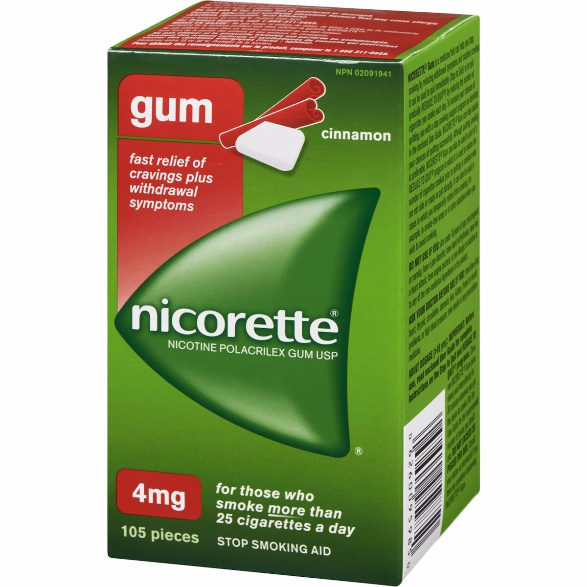 Nicotine Gum, 4 mg, Cinnamon