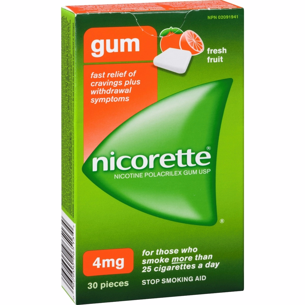 Nicotine Gum, 4 mg, Fresh Fruit